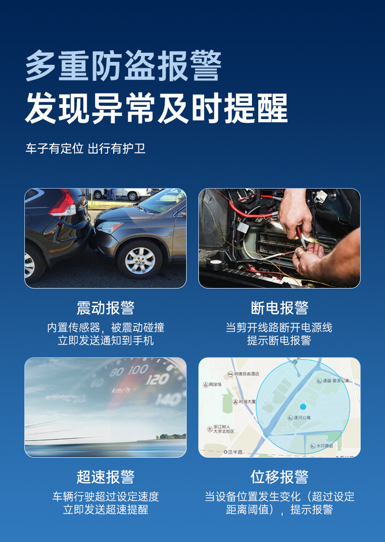 Car Obd Interface Anti-Lost and Anti-Theft Gps Locator Global Frequency Band Cj750-4G Car Anti-Theft Device Wholesale