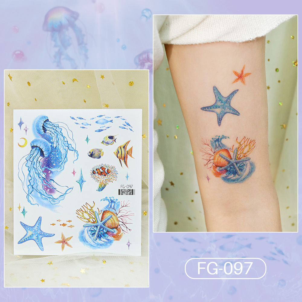 Tatuajes Temporales con Purpurina de Papel de Transferencia de Agua para Cuerpo image 23