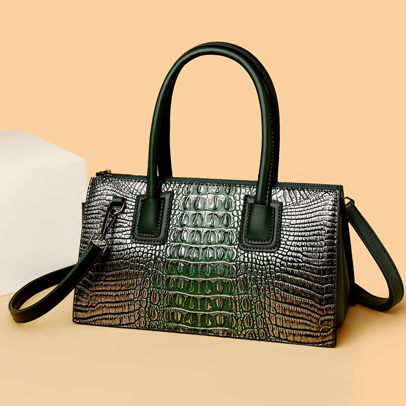 Bolsa de comercio exterior transfronteriza al por mayor bolsa de hombro europeo y americano de las nuevas mujeres casuales bolsa de cocodrilo patrón bolsa de gran capacidad