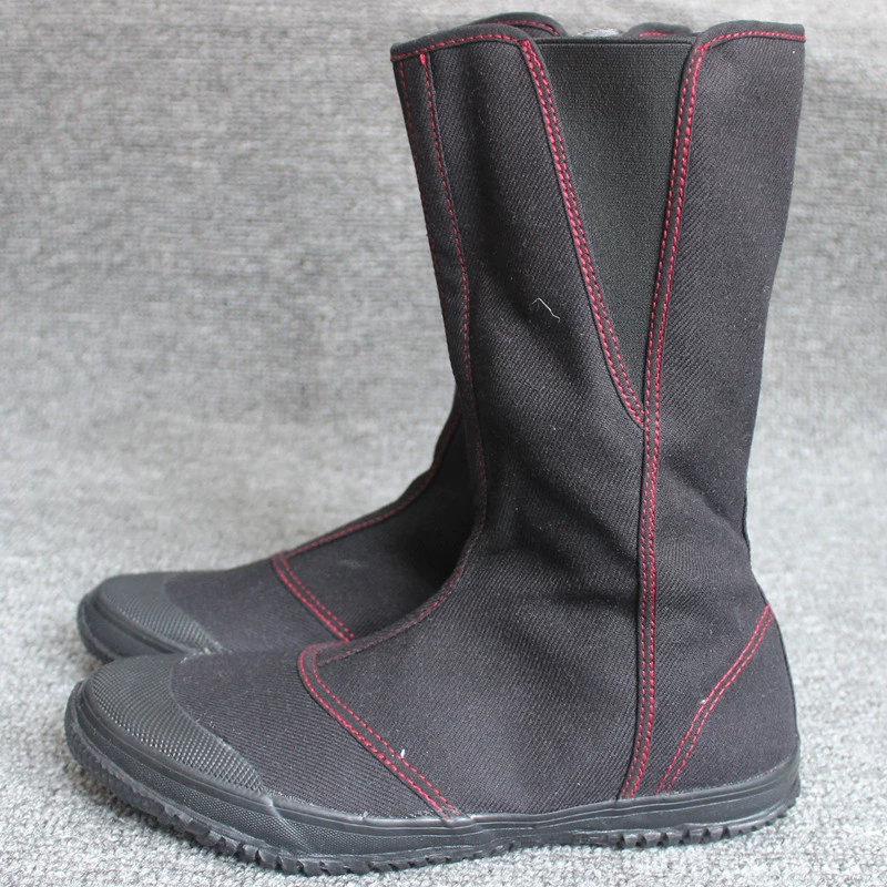 Cloth breathable high boots with zipper, soft sole