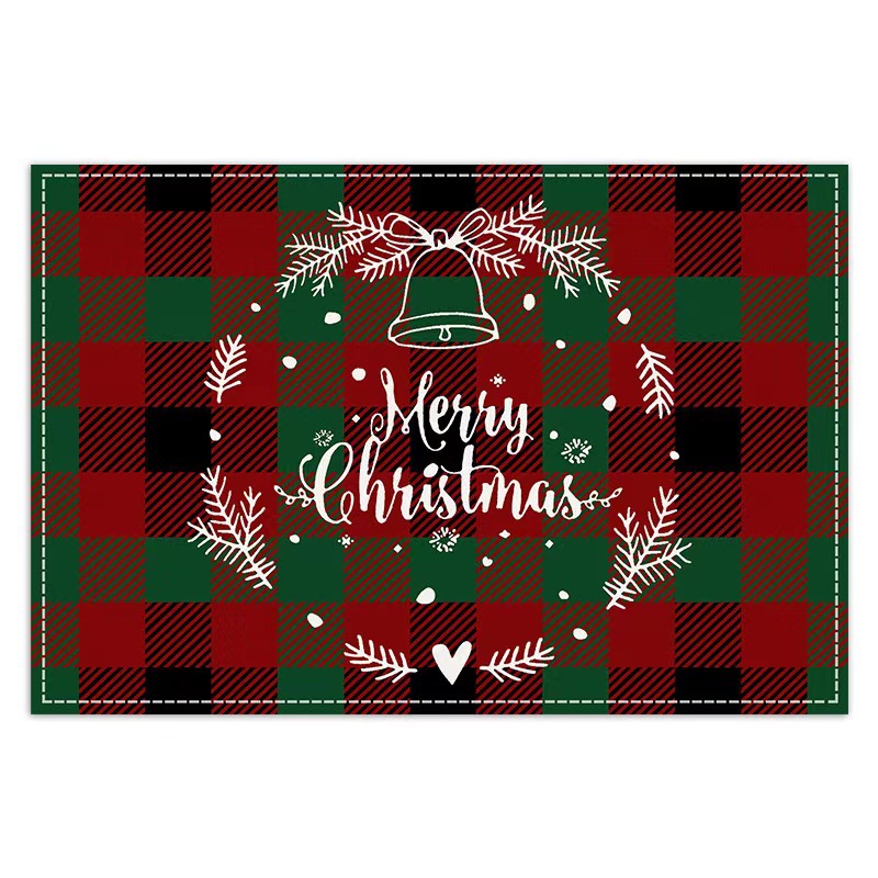 Transfronterizo temu explosión de Navidad invierno árbol de Navidad muñeco de nieve lino estampado conjunto de lino estampado