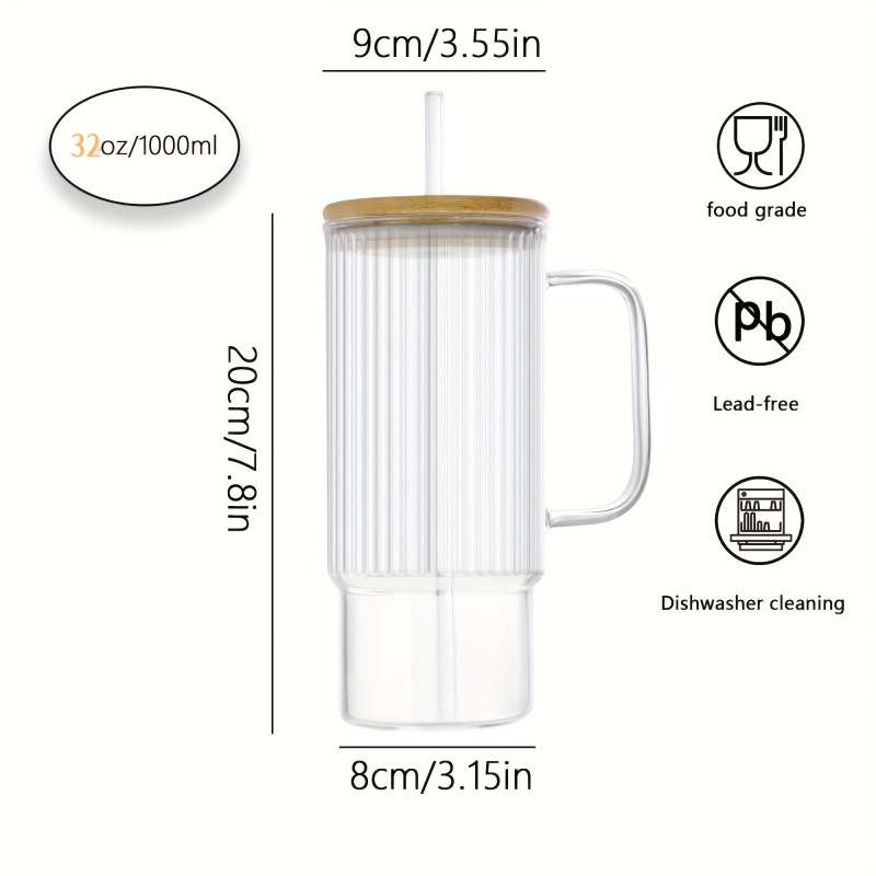U 46031 Taza de vidrio de doble bebida Taza de paja de vidrio de doble bebida Aliexpress transfronteriza