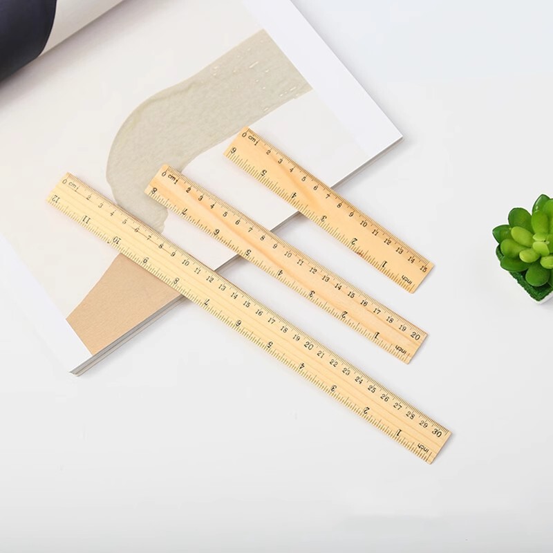無垢材カラー片面両面目盛り付き15cm20cm30cm木製定規学生文具直定規卸売|undefined