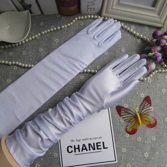 Women's spring and summer long gloves elastic spandex tight breathable thin etiquette driving dance anime ultra-thin