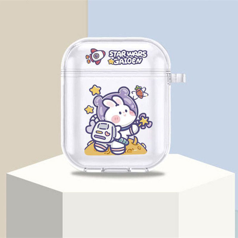 Moda de dibujos animados inalámbrica Bluetooth AirPods pro funda protectora diseño de nicho simple moda transparente funda protectora