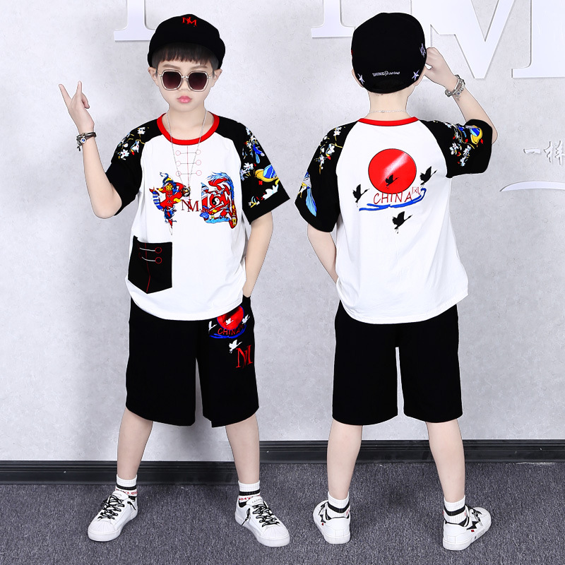 China-Chic boys' short sleeve suit Summer two piece clothing Chinese style leisure 2023 new children's_voghion.com