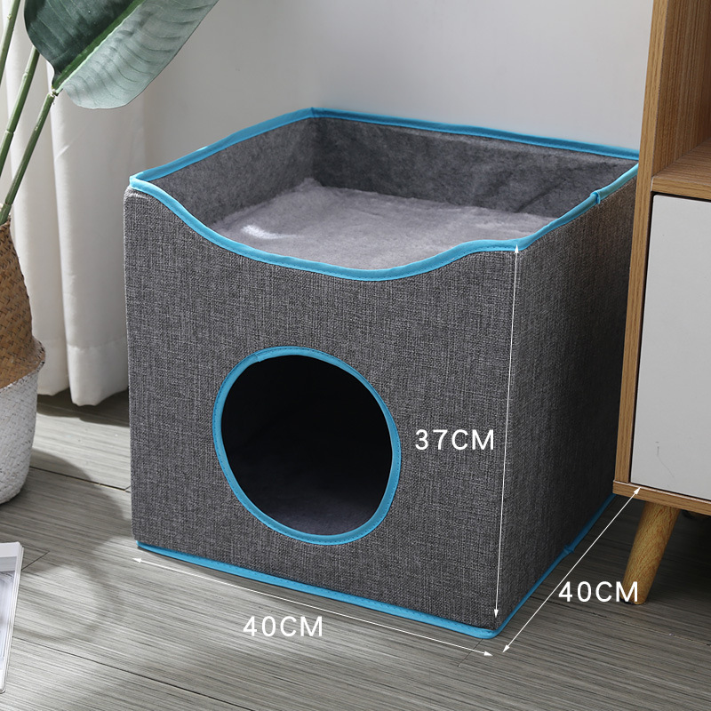 Suministros para mascotas Amazon nuevo plegable de doble capa cuatro estaciones universal gato nido cálido semi-cerrado gato nido al por mayor