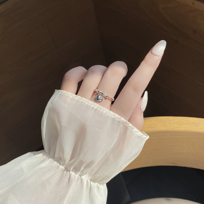 Wide Band Rings, Open Ring, Rings Classification 1 Piece Quantity Silver Heart Shape Wide Band Rings Open Ring Rings