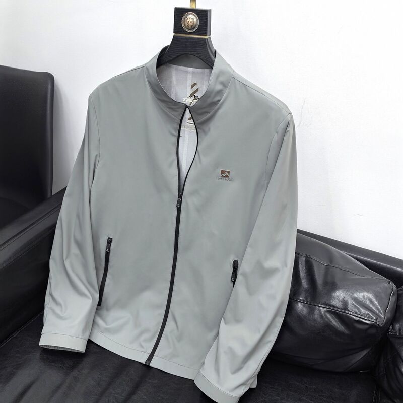 2025 New Men's Sun Protection Lightweight Jacket Stand Collar Spring and Summer Milk Silk Nylon Elastic Middle-Aged Casual Jacket 2025 New Men's Sun Protection Lightweight Jacket Stand Collar Spring and Summer Milk Silk Nylon Elastic Middle-Aged Casual Jacket