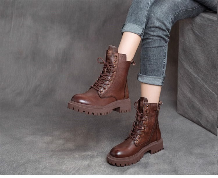 Women's Shoes Martin boots women's British style short boots winter Korean version plus velvet thickened all match thick soled knight boots ins_voghion.com