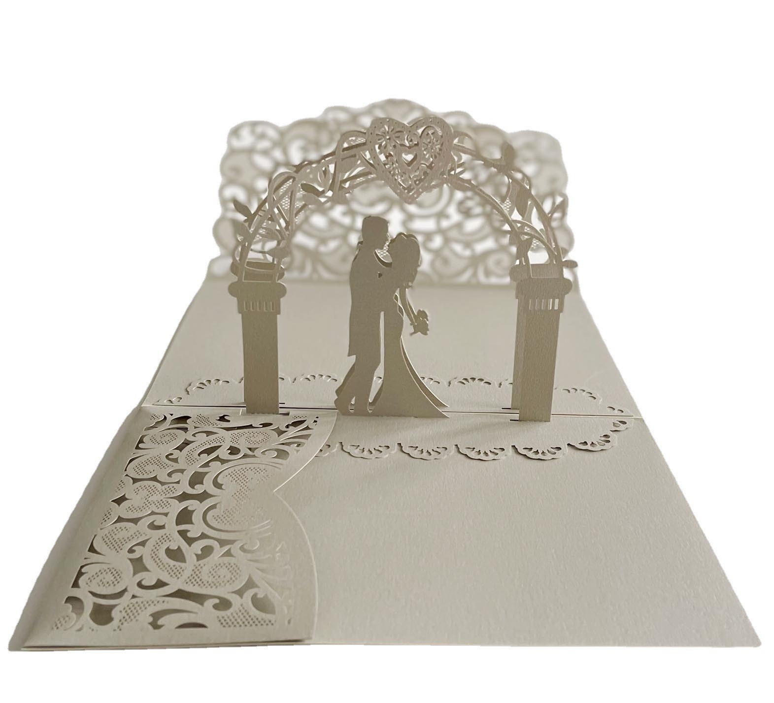 Cute Double Heart Solid Color Iridescent Paper Wedding display picture 9