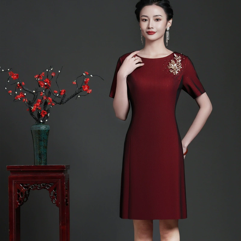 2023 Весна и лето новое платье для матери, модное тонкое счастливое свадебное платье для тещи, тещи, поколение волос