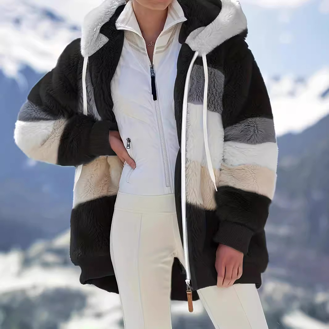 2026Wish Independent Website Amazon Hot-Selling Popular Autumn and Winter Loose Plush Multi-Color Hooded Jacket for Women