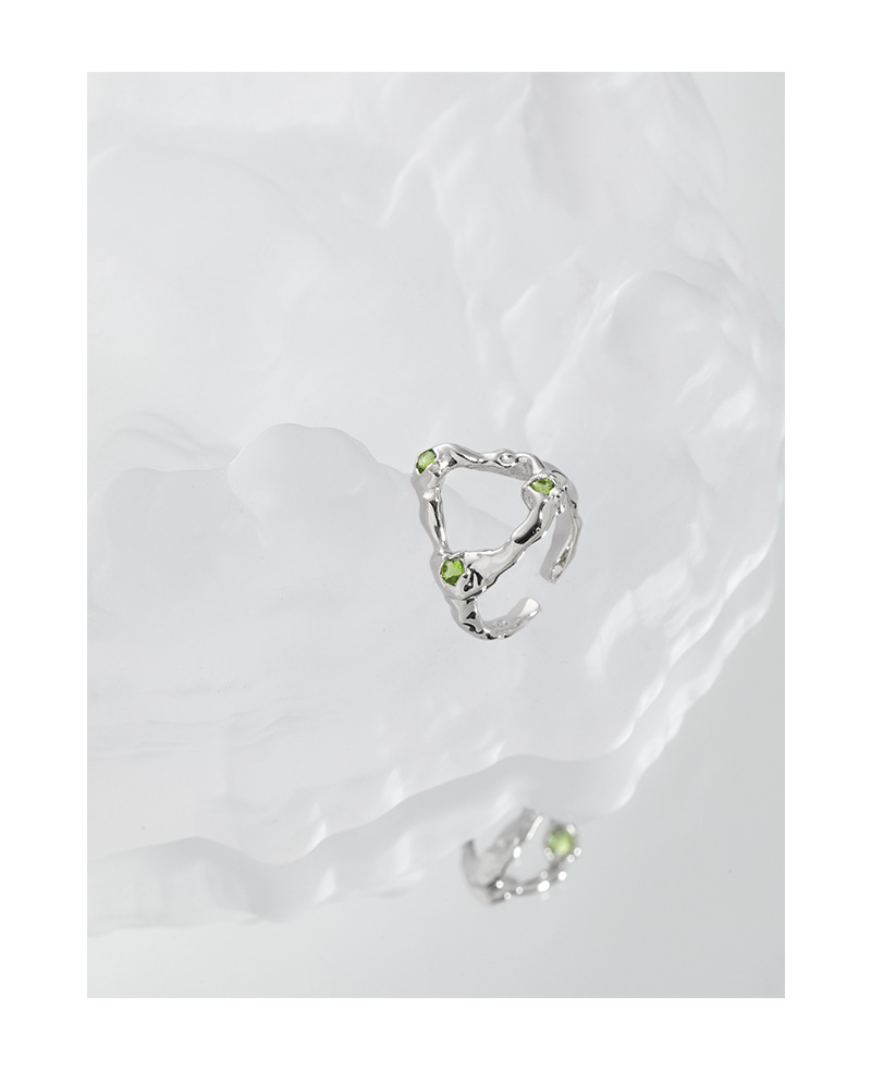 Fashion Geometric Sterling Silver Plating Zircon Open Ring