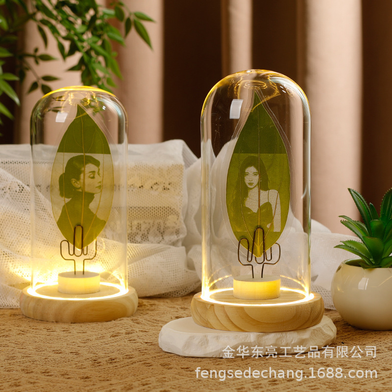 Leaf carving glass cover transparent picture frame hanging wall ins postcard photo frame A4 poster display factory photo frame table