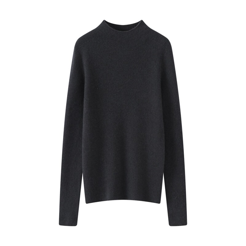 2024 Autumn and Winter New Mountain Cashmere Sweater Women's Half-turtleneck Slim-Fit Slimming Knitted Base Cashmere Sweater