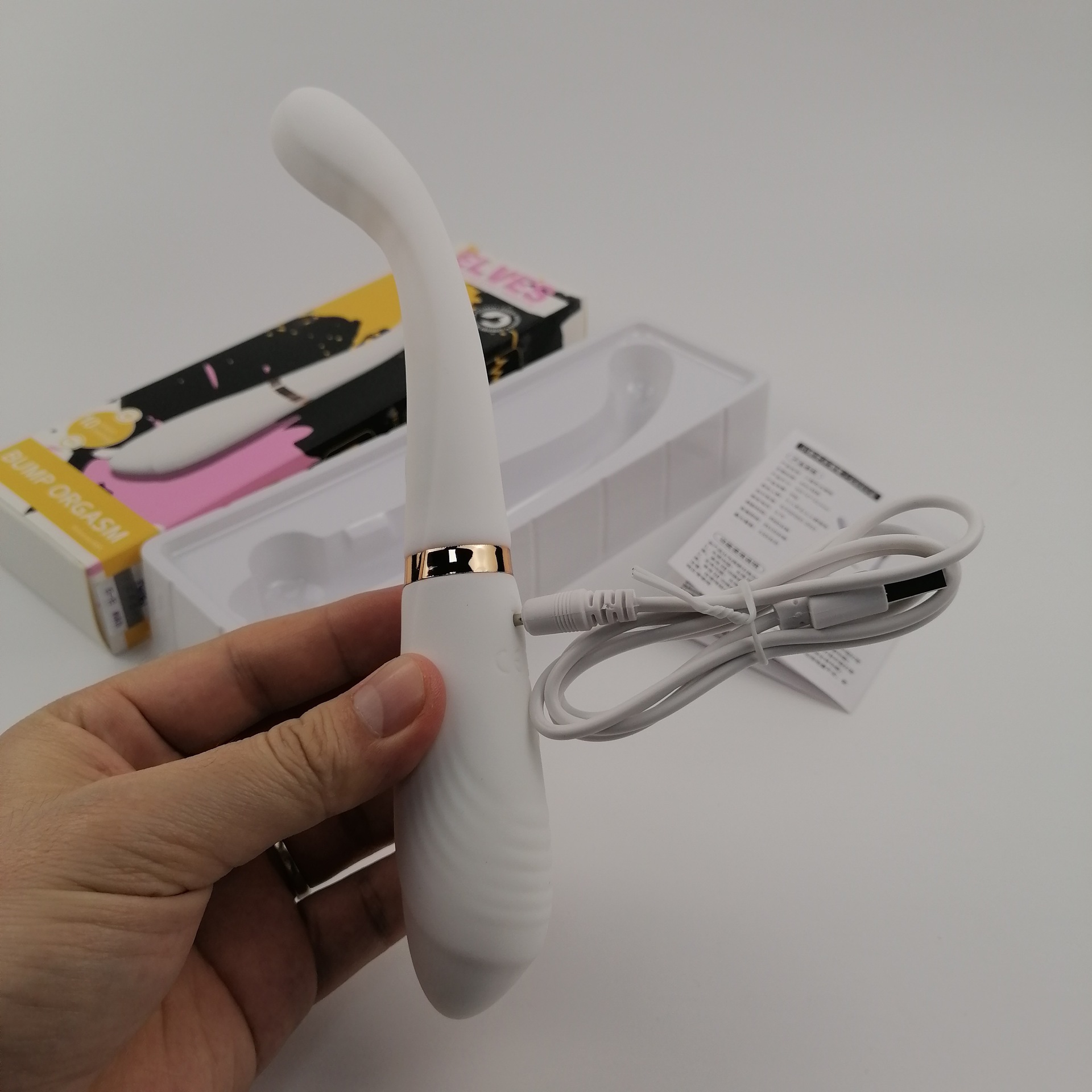 Qiaran International Elf Stylo vibrant à double tête tendance, masseur de masturbation féminine, jouet pour adultes, produits sexuels_voghion.com