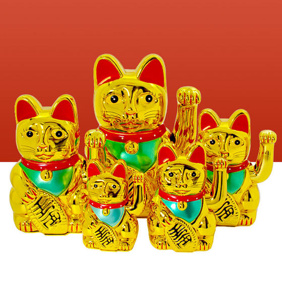 Business is booming fortune cat decoration home medium-sized fortune cat golden classical housewarming cat fortune cat