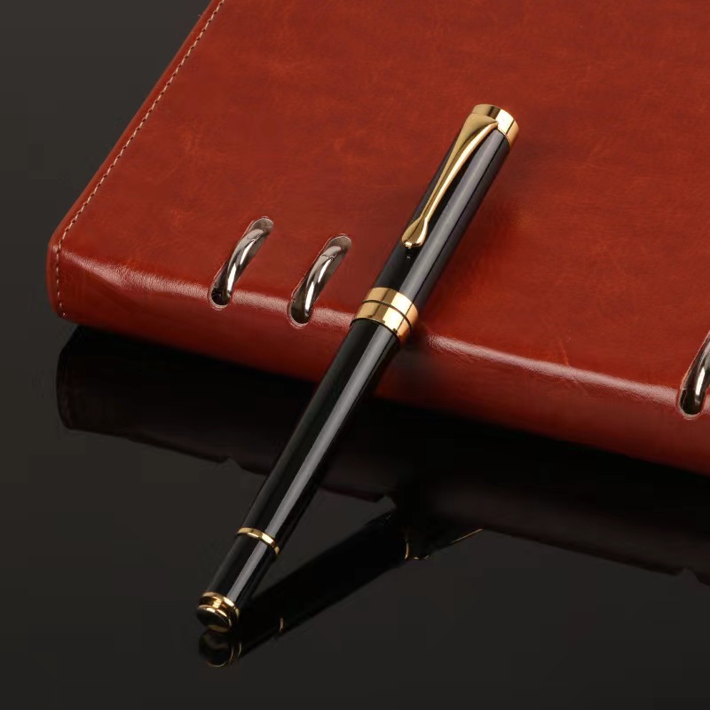 Caja de regalo en stock, bolígrafo de alta calidad, bolígrafo de firma de laca negra, publicidad de regalo, bolígrafo de grabación de alta calidad