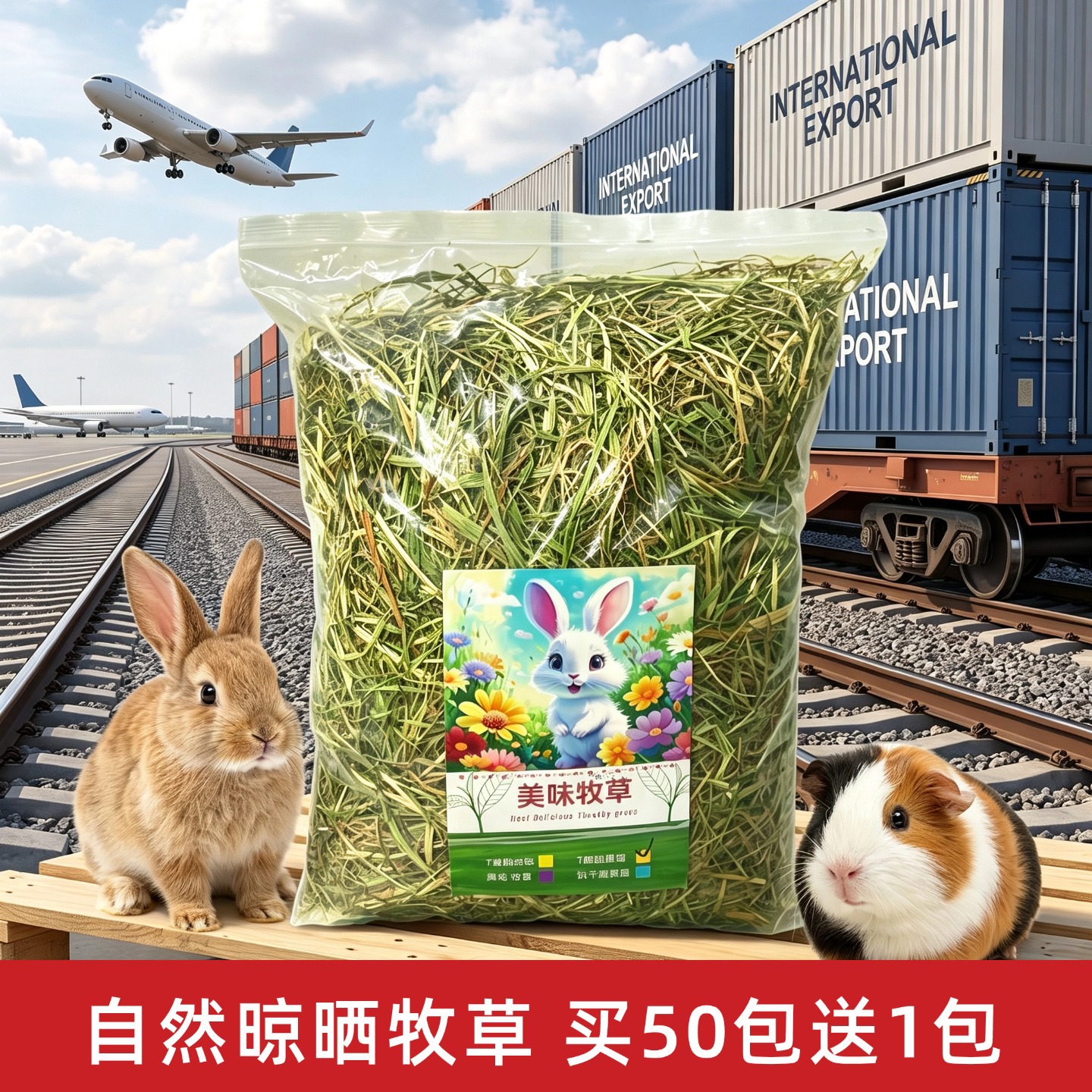 2026年头茬兔草提摩西草龙猫荷兰猪烘干黑麦小麦仓鼠提摩西草批发
