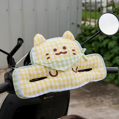 Cartoon Electric Car Anti-Collision Pad Front Kidsren's Baby Seat Protection Pad Battery Car Baby Anti-Collision Artifact (Elektromobil üçün bamper qoruyucu yastıqlar) - anti-collision-pad-square-towel-meow-plaid-one-yellow-grid-4323cm