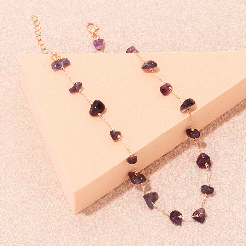 Crystal Inlay Material Fashion Geometric Alloy Plating Crystal Necklace