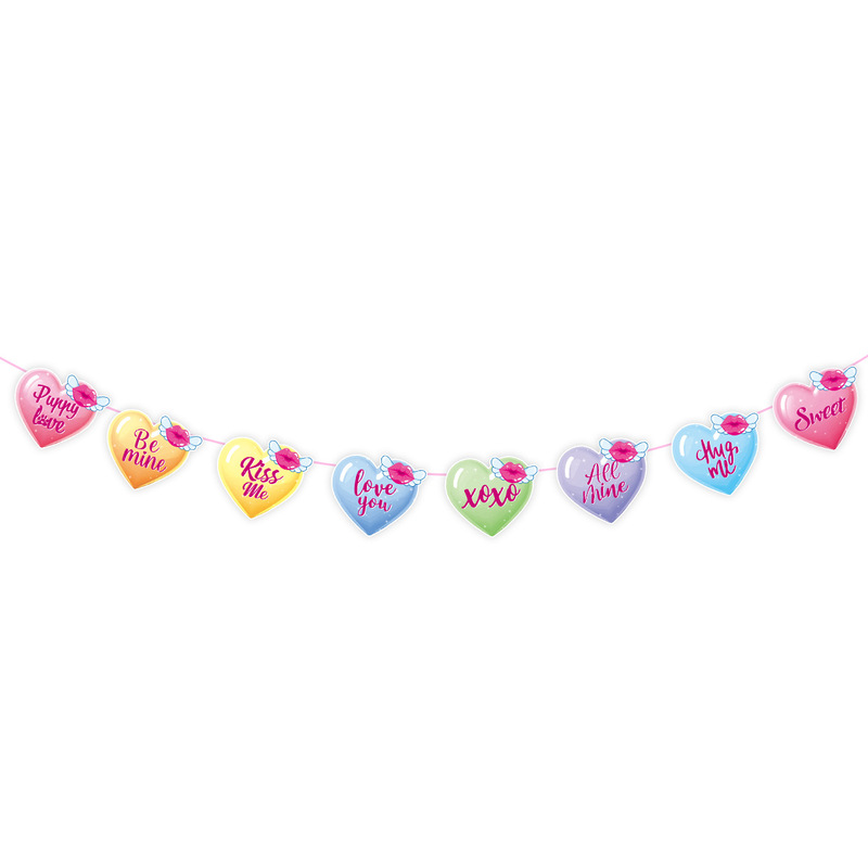 情人节派对装饰 Happy Valentines Day拉旗蛋糕插牌气球场景布置|undefined