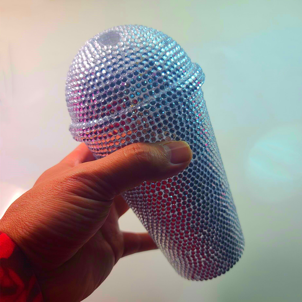 스페이스 컵 화이트 상감 모조 다이아몬드