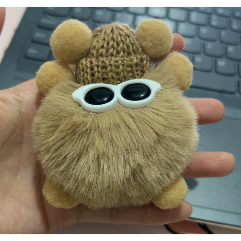 플러시 펜던트 - 인조 울 연탄 카키