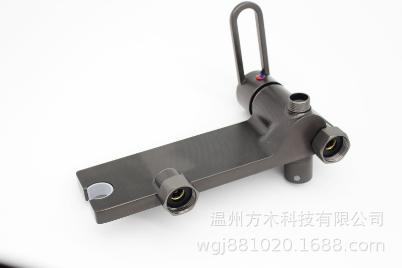 Gun gray brushed gold, silver, black, white and copper, large flow flat waterfall water outlet, cold and hot shower head, lift bathtub faucet undefined