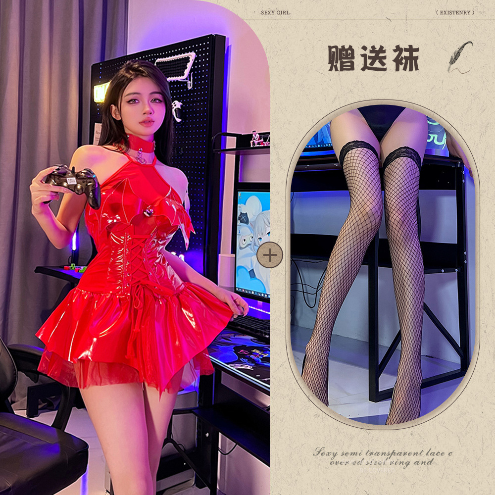 red black net stockings