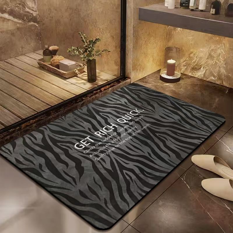 Leopard Print Diatomaceous Earth Bathroom Mat Non-slip Quick-dry_voghion.com