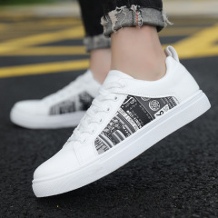 AliExpress cross-border foreign trade large size new versatile men's shoes Korean style trendy boys low-cut sneakers casual white shoes