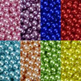 ABS仿珍珠 单色直孔圆珠珍珠 手工散珠串珠手链项链DIY饰品配件