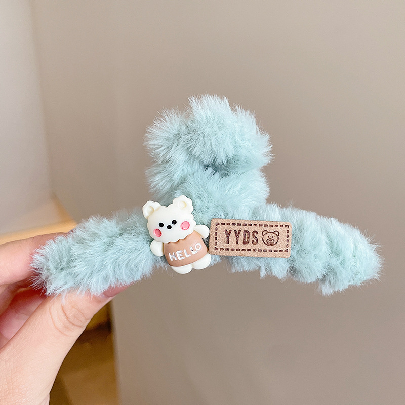 Estilo francés gran felpa clip de pelo de acrílico clip de tiburón Otoño e Invierno horquilla de alto grado versátil agarre del pelo updo tocado de pelo