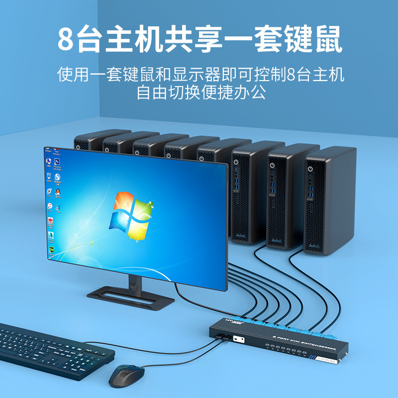 Maituo kvm switcher 8-port usb keyboard mouse controller vga computer sharing device 8 in 1 out 801UK-C
