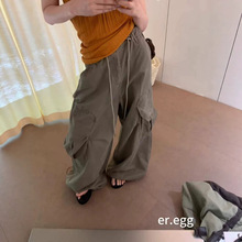 艾玉儿3937（80棉）早秋 爱心口袋设计工装裤潮潮