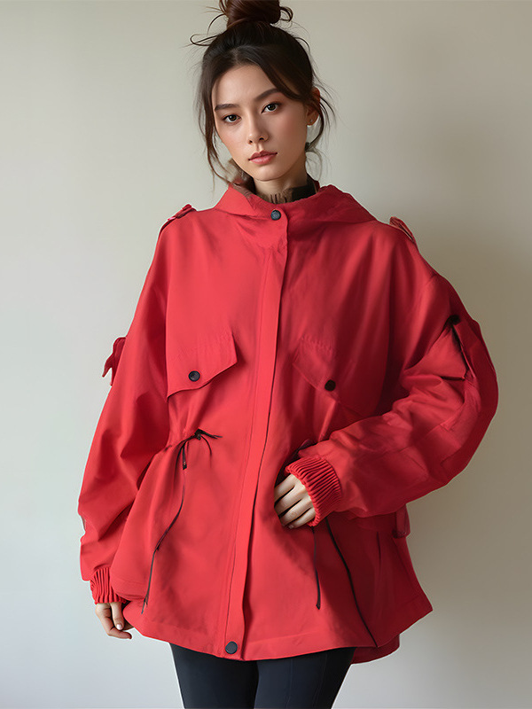 130-320 Plus Size Women's Casual Jacket 2025 Autumn and Winter New Fat Sister Waist Long Red Jacket 130-320 Plus Size Women's Casual Jacket 2025 Autumn and Winter New Fat Sister Waist Long Red Jacket