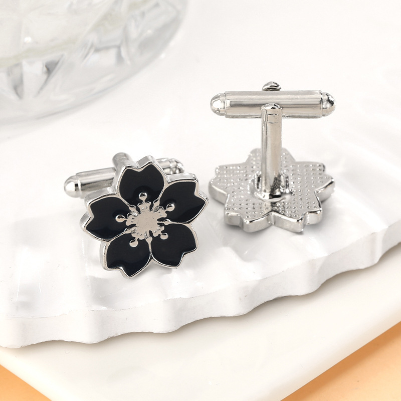 Neue kreative einfache blume manschettenknöpfe business hemd manschetten modische Französisch hemd manschette nägel_voghion.com