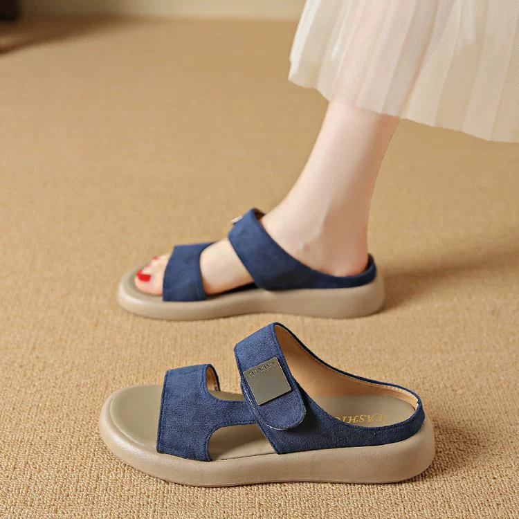 2024 внешняя торговля большой размер ретро повседневный ветер холодные тапочки