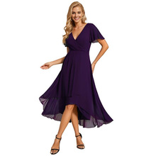 K 92102 V-neck ruffle chiffon dress V ���Ҷ��ѩ��ȹ�羳