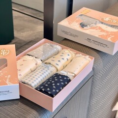10A甜美碎花纯棉内裤女中腰加长裆包臀全棉舒适透气少女三角裤头