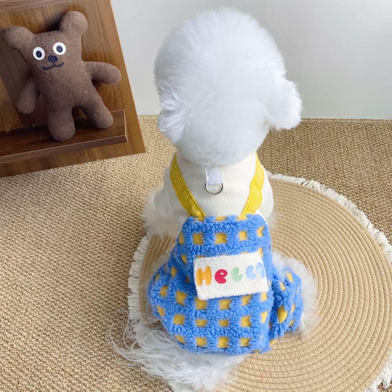 파란색 체커보드 작업복