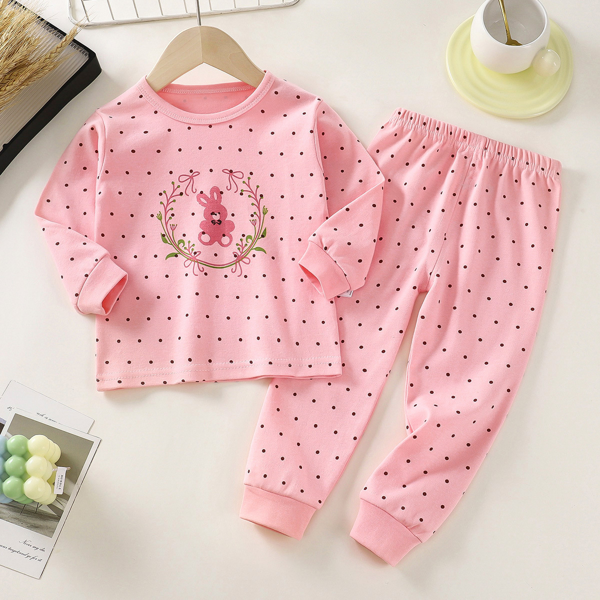 Set de ropa interior infantil algodón primavera nuevo pijama para niños niñas bebé chaqueta de otoño pantalones de otoño ropa infantil al por mayor