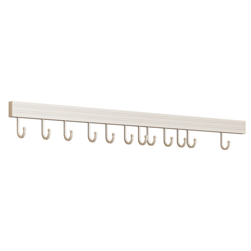 White kitchen hook rack without punching a row of hanging rods wall-mounted space aluminum kitchen utensil hanging spoon shovel hanging rack