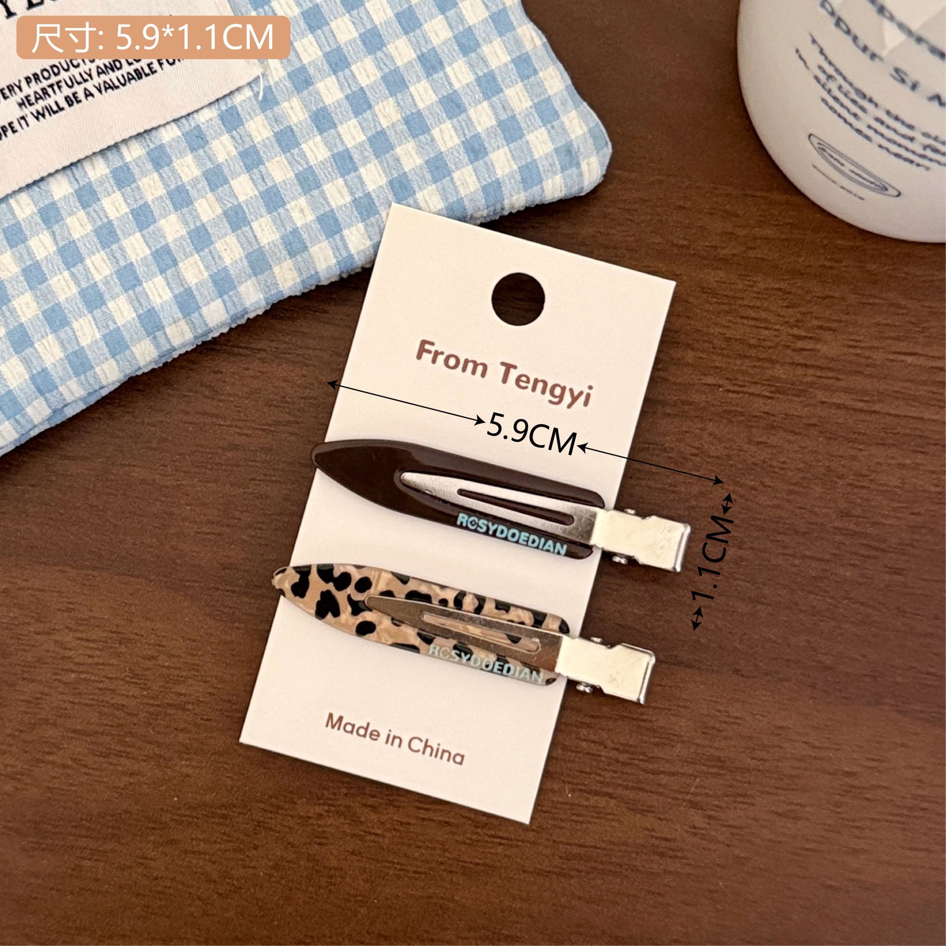 Pinza de Cabello de Acrílico para Maquillaje y Flequillo