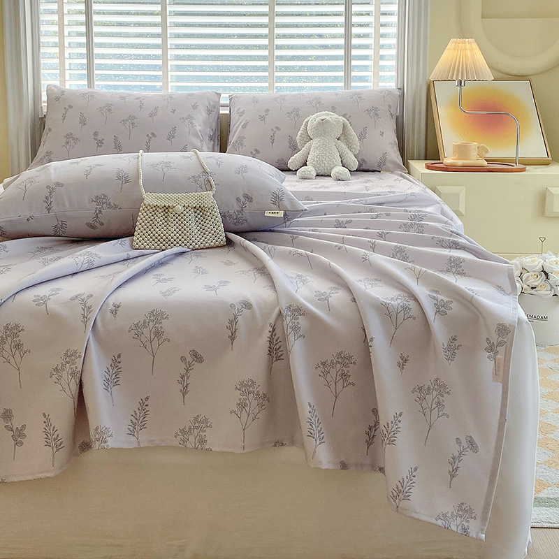 Nueva clase A algodón floral viejo y grueso sábana gruesa de una sola pieza de algodón puro 100 ropa de cama individual de dormitorio de primavera y verano de tres piezas