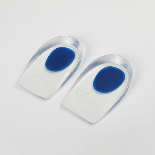 Transparent silicone heel pad U-shaped sports shock-absorbing half-size pad invisible inner heightening insole wholesale