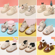 清仓处理女宝宝马丁靴加绒短靴冬季婴儿童学步鞋小众韩版女童棉鞋