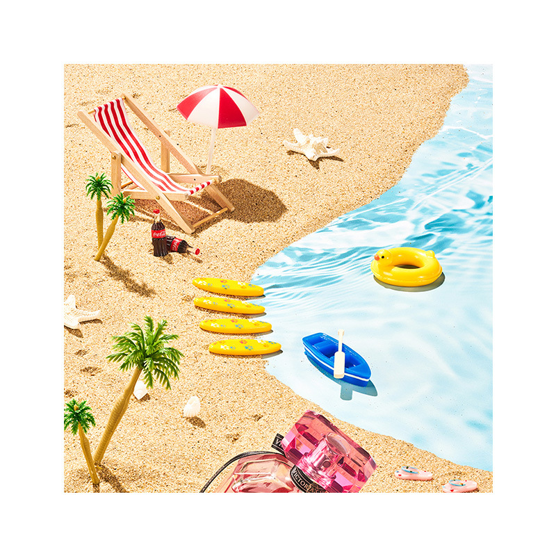 Ins Summer Micro Scenery Beach Accesorios fotográficos Cosméticos Bodegón Fotografía de pose Shell Arenas movedizas Tela de fondo marino